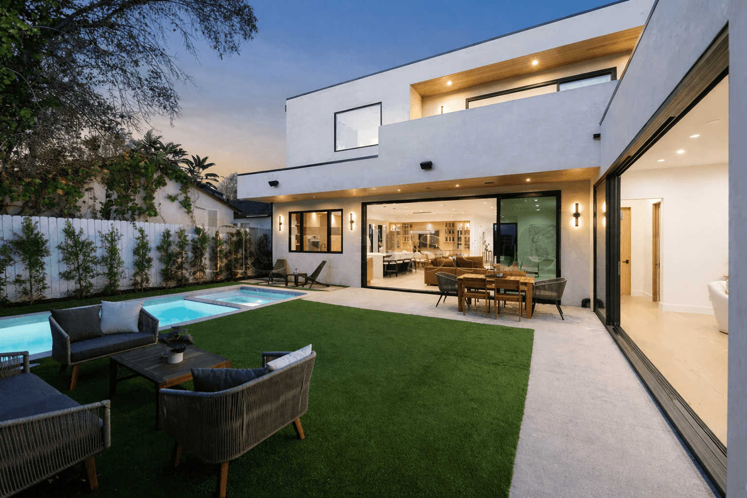 Modern luxury home with pool and outdoor entertaining area